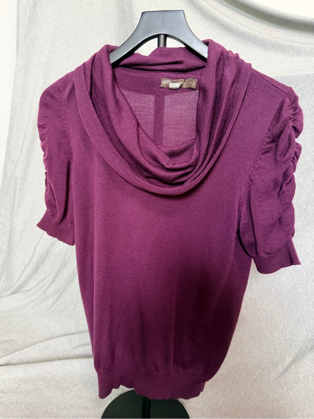 The Limited Plum Cowl Neck Short Sleeve Sweater